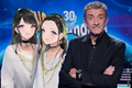 Popular Italian TV show is using anime AI girl filter - Ezio Greggio with anime girls