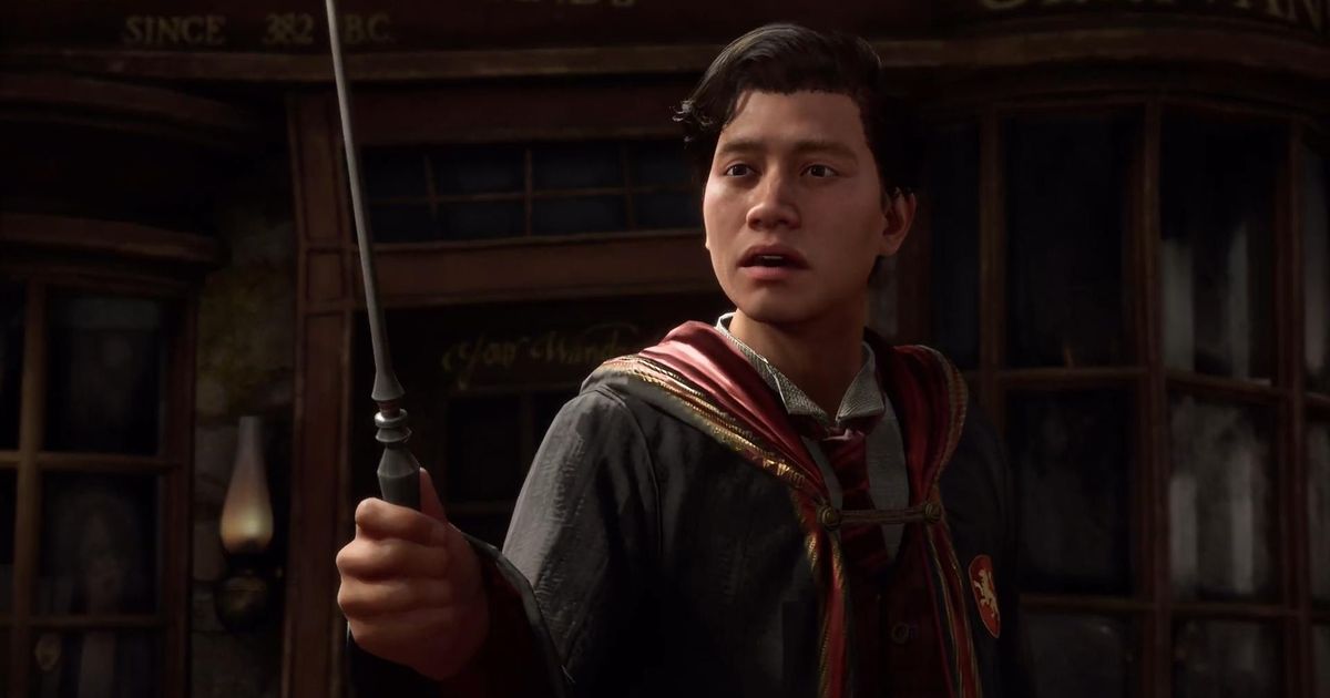 Hogwarts Legacy spell list character with magic wand