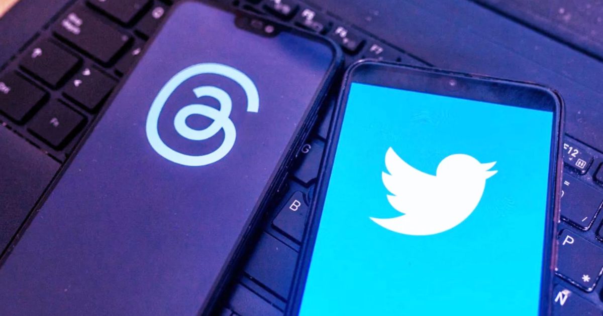 Follow request threads - picture of two smartphones with Meta and Twitter logos