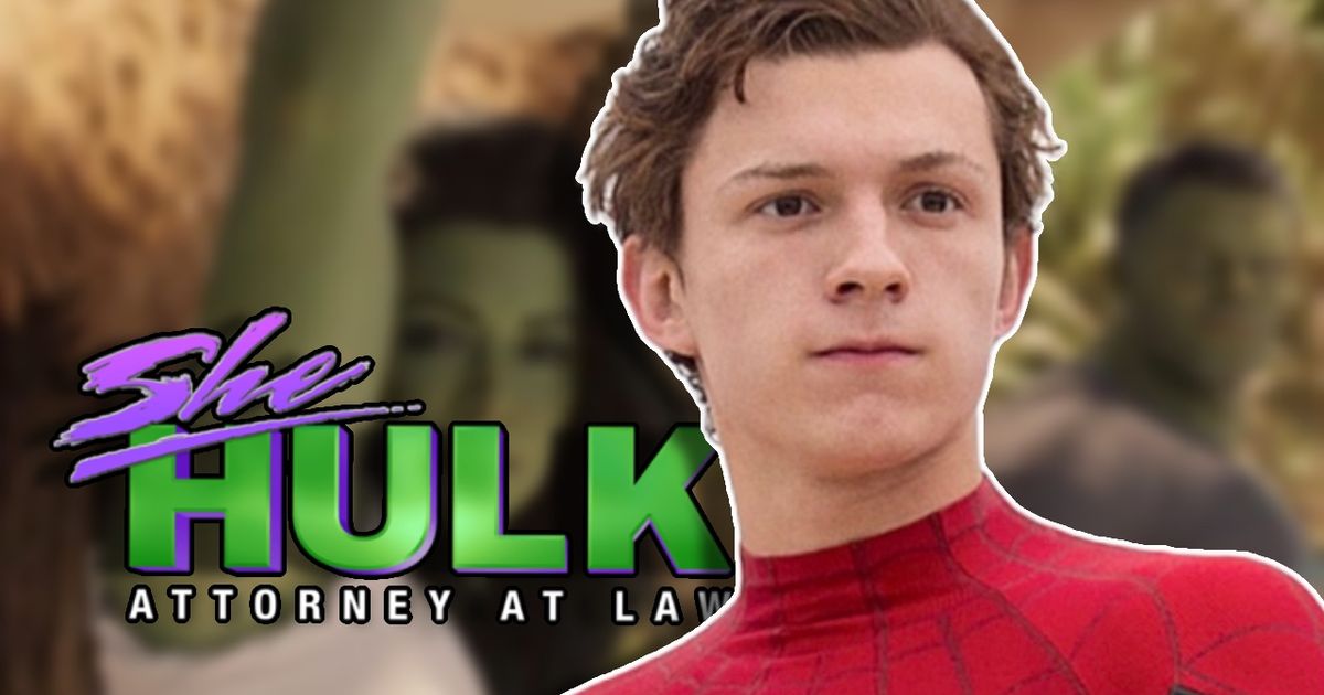 Spider-Man on a She-Hulk background