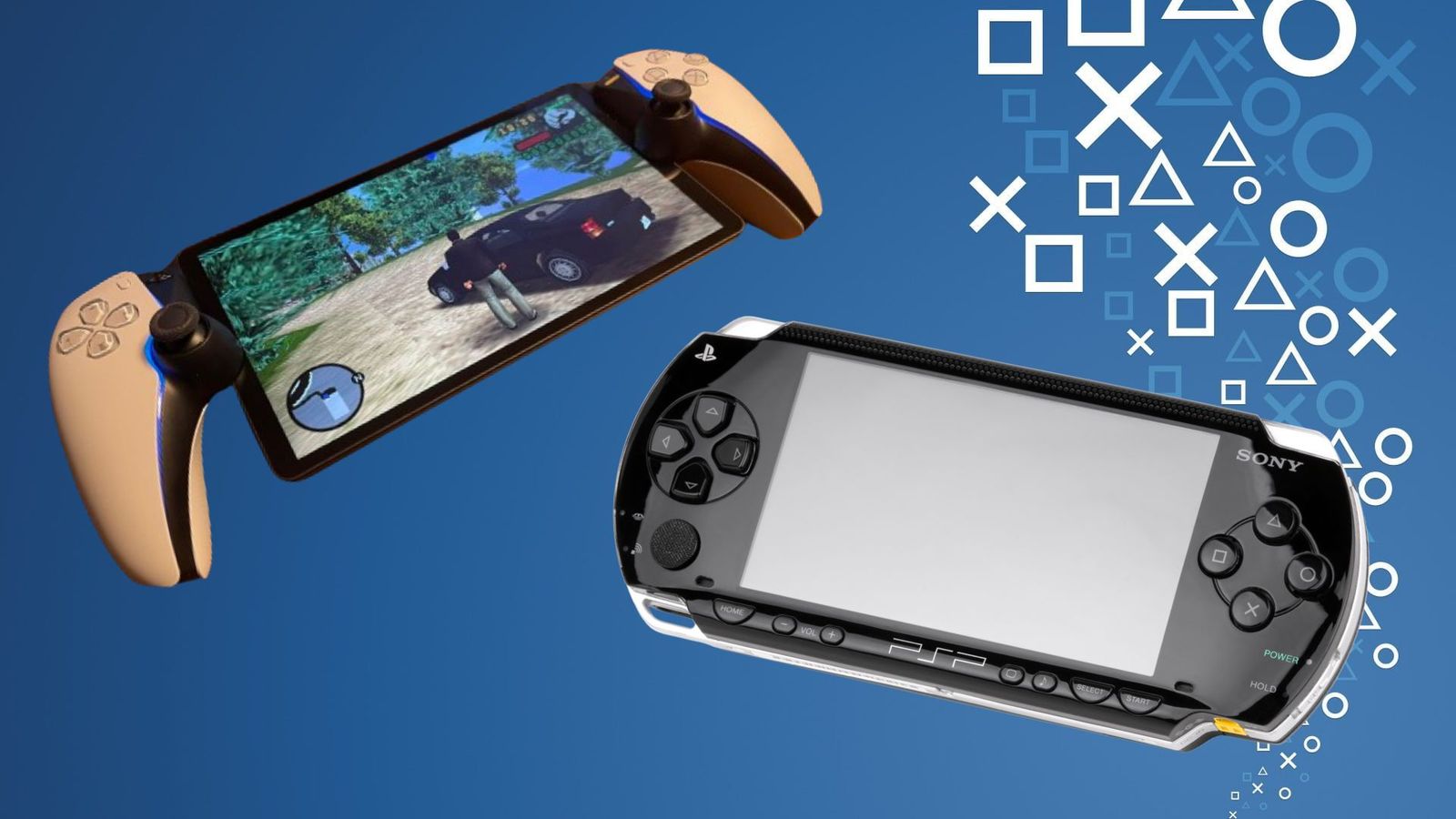 A PlayStation Portal and PSP side by side