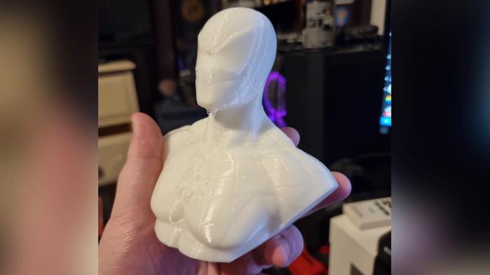 An image of Spider-Man made by the Creality Ender 3 S1 Plus 3D printer. 