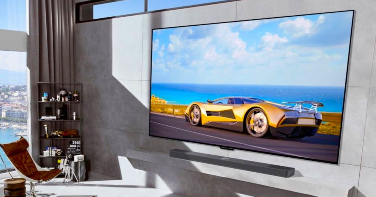 An image of a wall-mounted LG M4 OLED TV