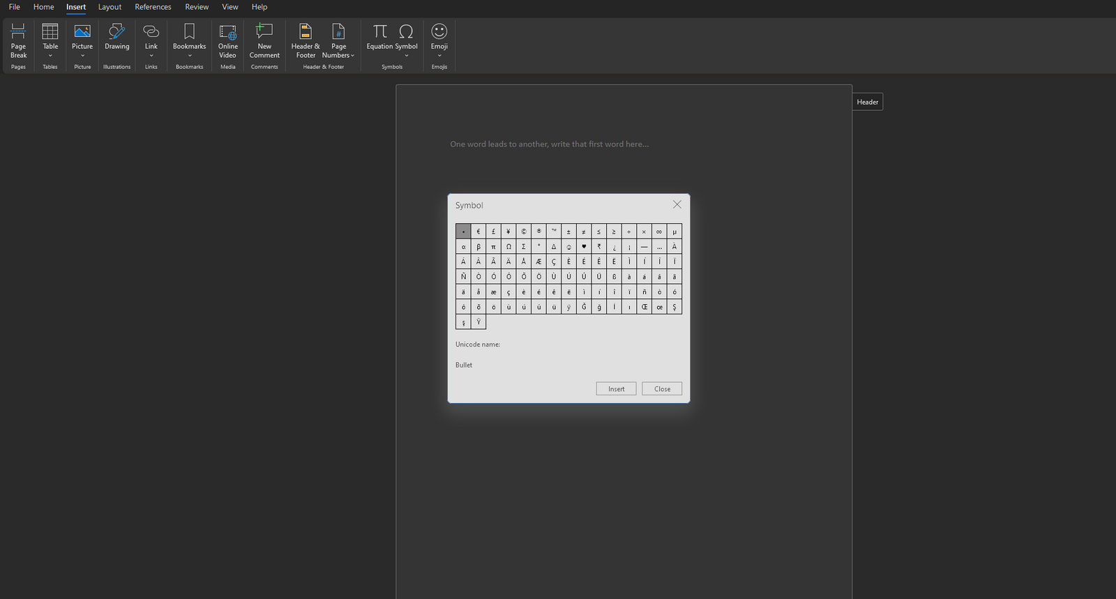 Microsoft Word accent marks how to add in a document