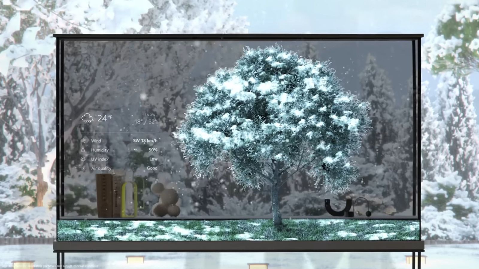 LG OLED T transparent TV from trailer on LG's YouTube channel