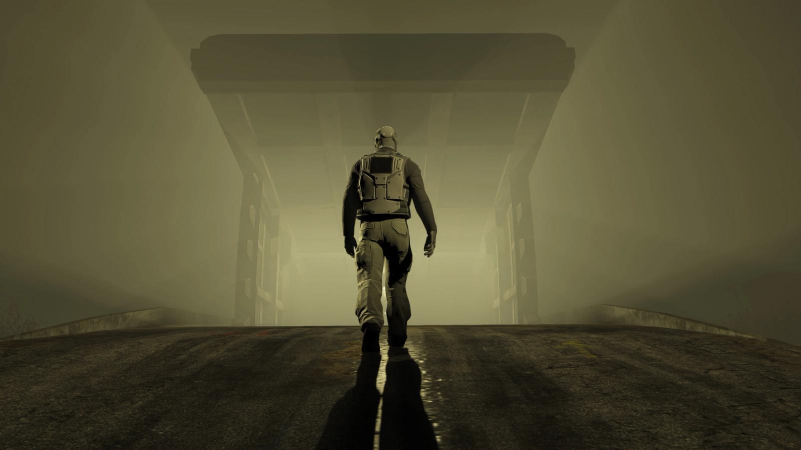 A Gunrunner walking away across a bridge - GTA 5 Account Transfer