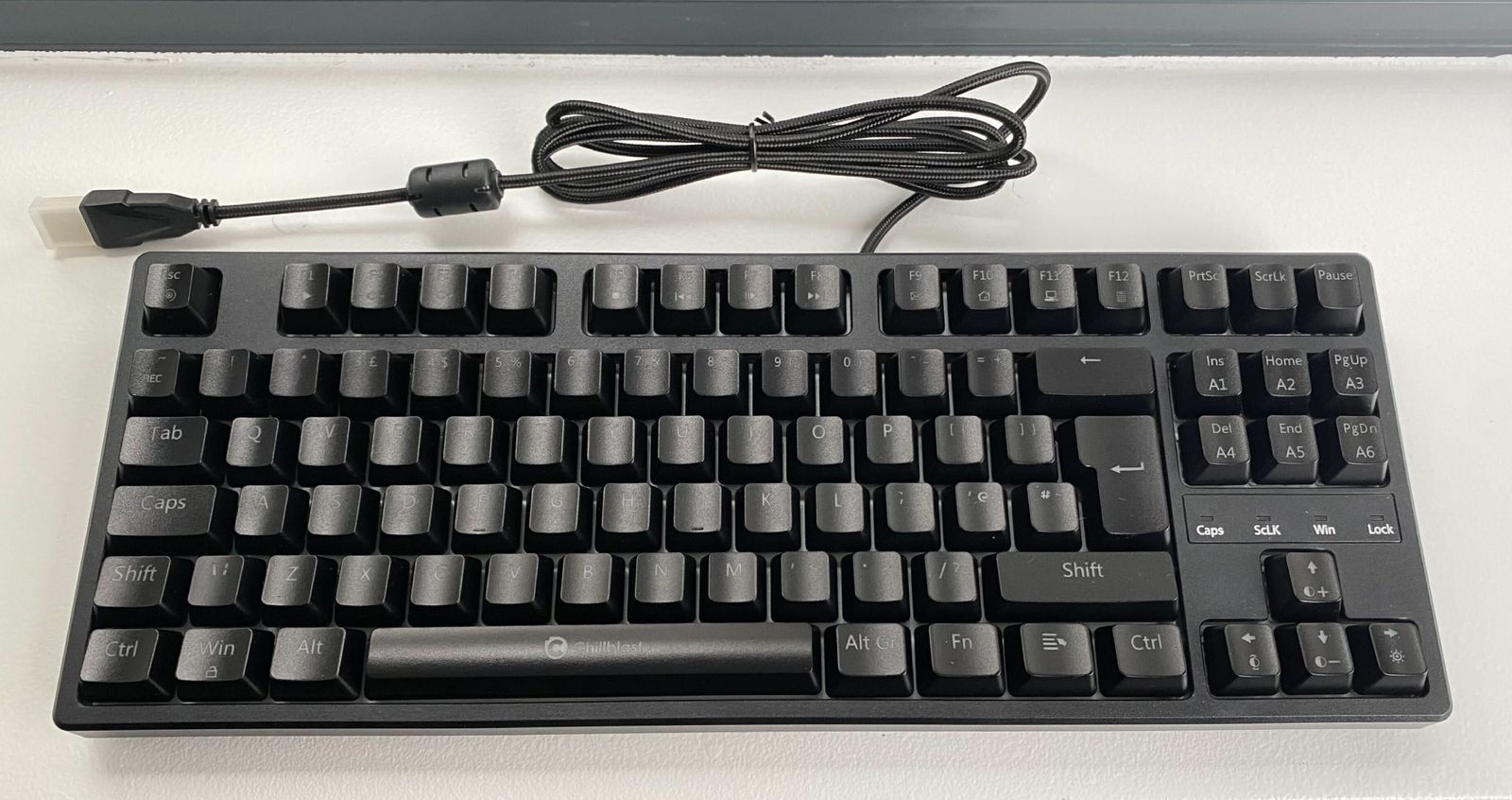 Image of the black Chillblast Imperium keyboard unplugged.