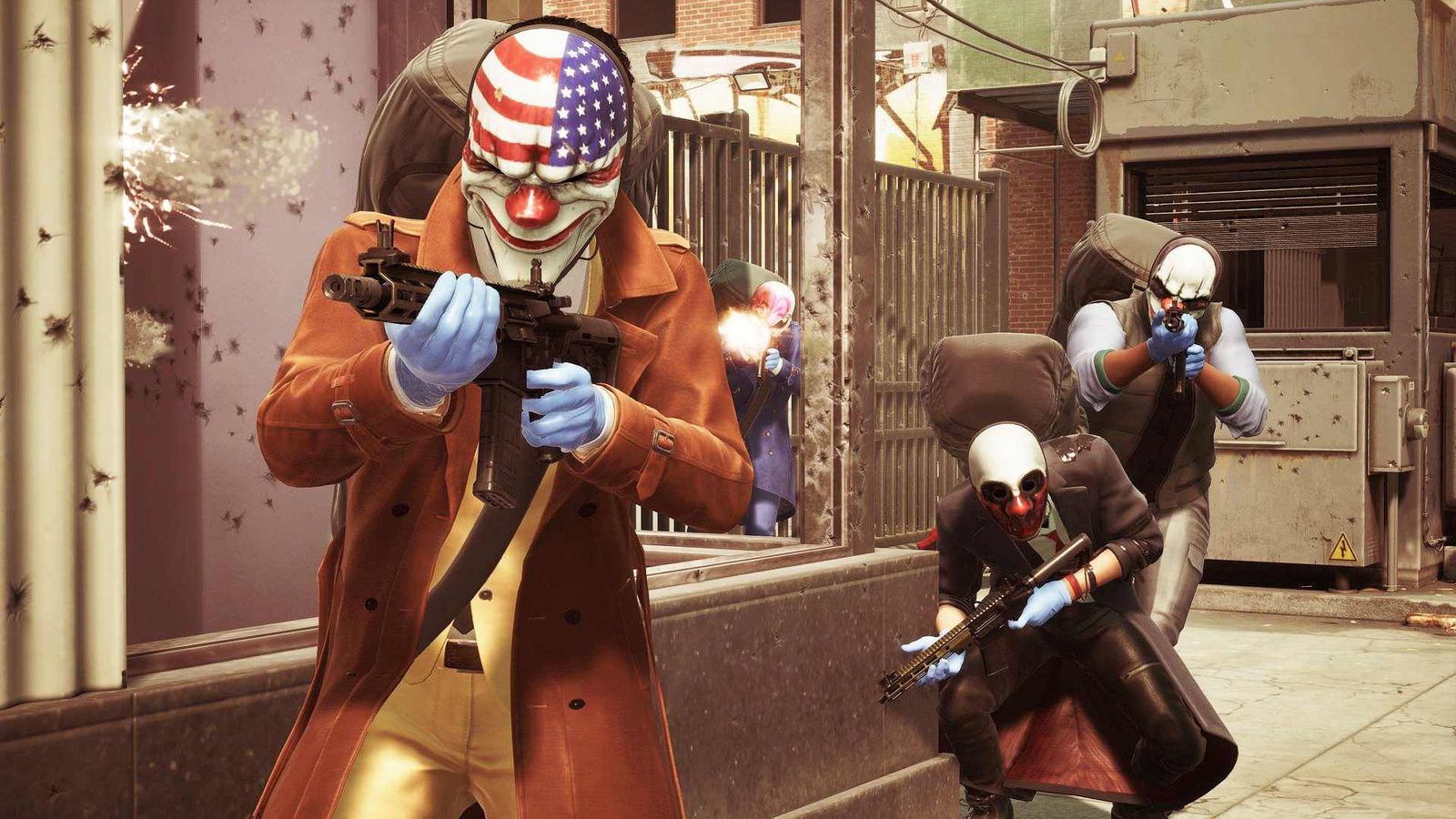 Payday 3 characters - picture of Payday 3 heisters in a gunfight