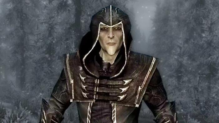 An image of a high elf Thalmor member from Skyrim