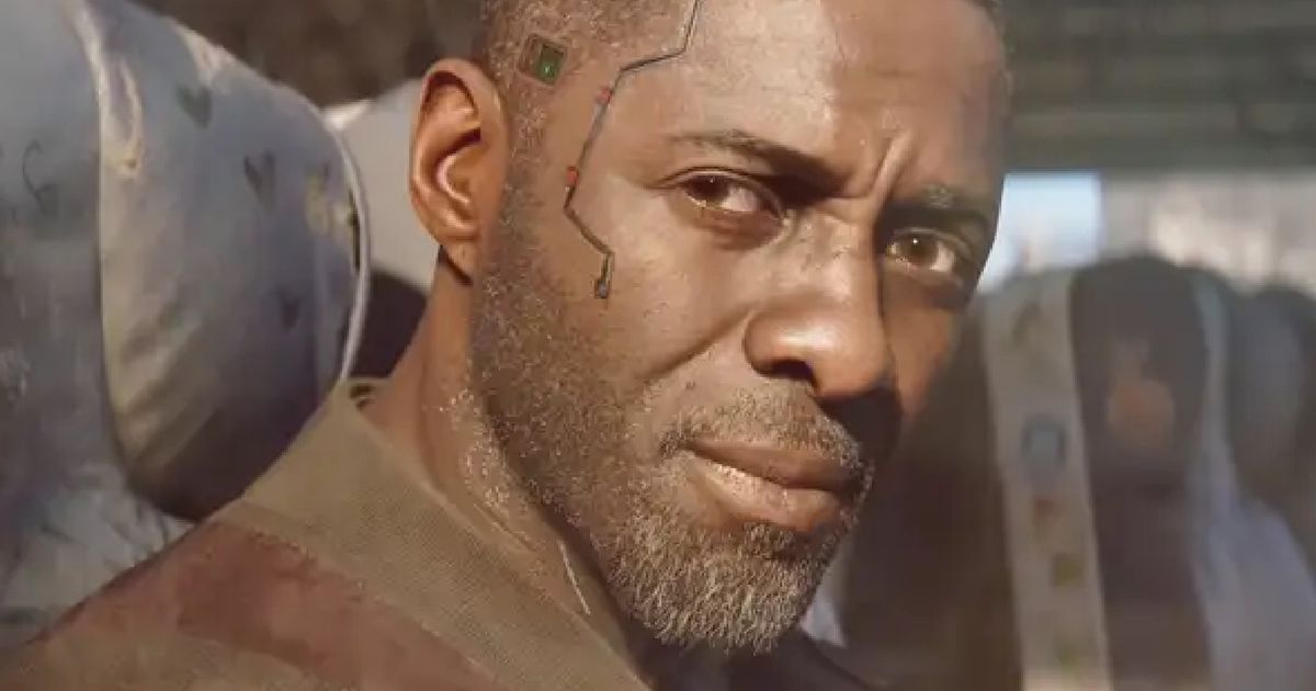 A portrait photo of Idris Elba’s Solomon Reed from the cyberpunk 2077 phantom liberty dlc 