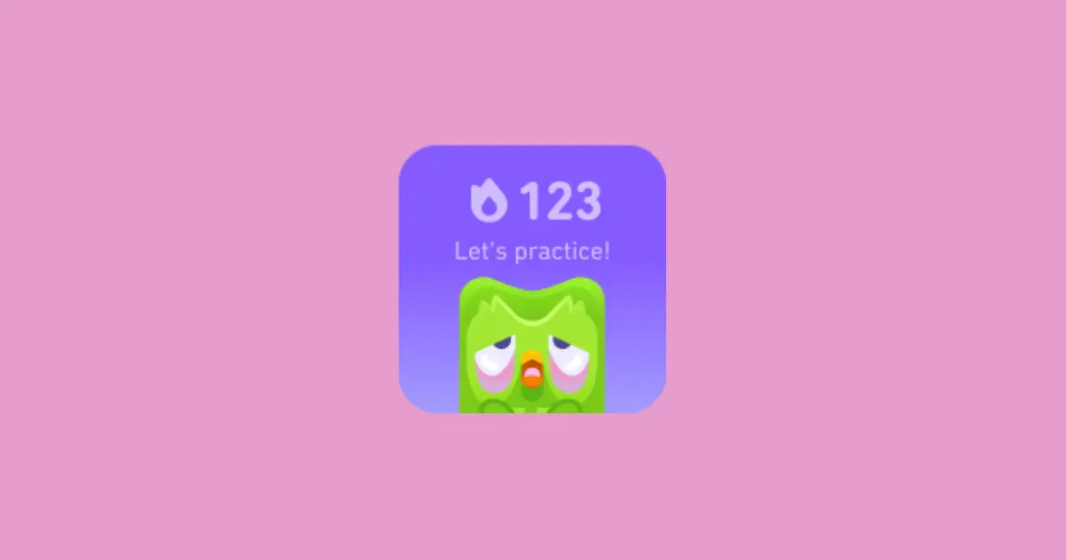 An image of a Duolingo widget, which is not working
