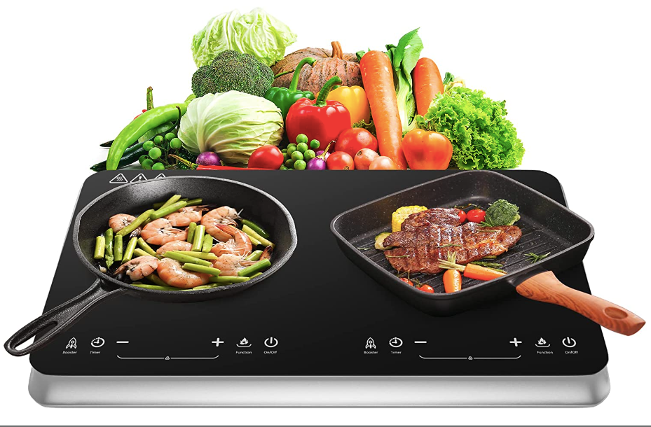 Best portable cooktop - COOKTRON black double cooktop