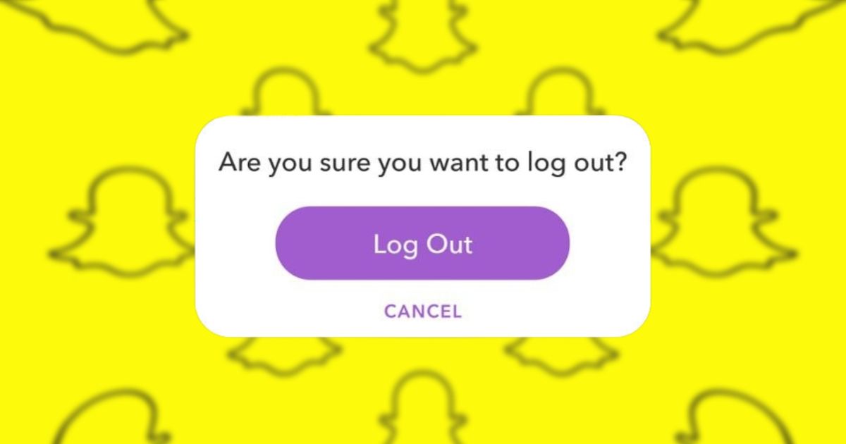 An image of the log out option in Snapchat - Can't