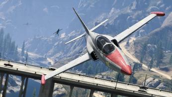 A plane flies over a bridge - GTA Online error joining session