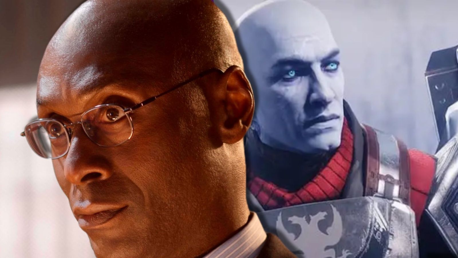 Destiny 2 actor Lance Reddick on top of Commander Zavala from the game 