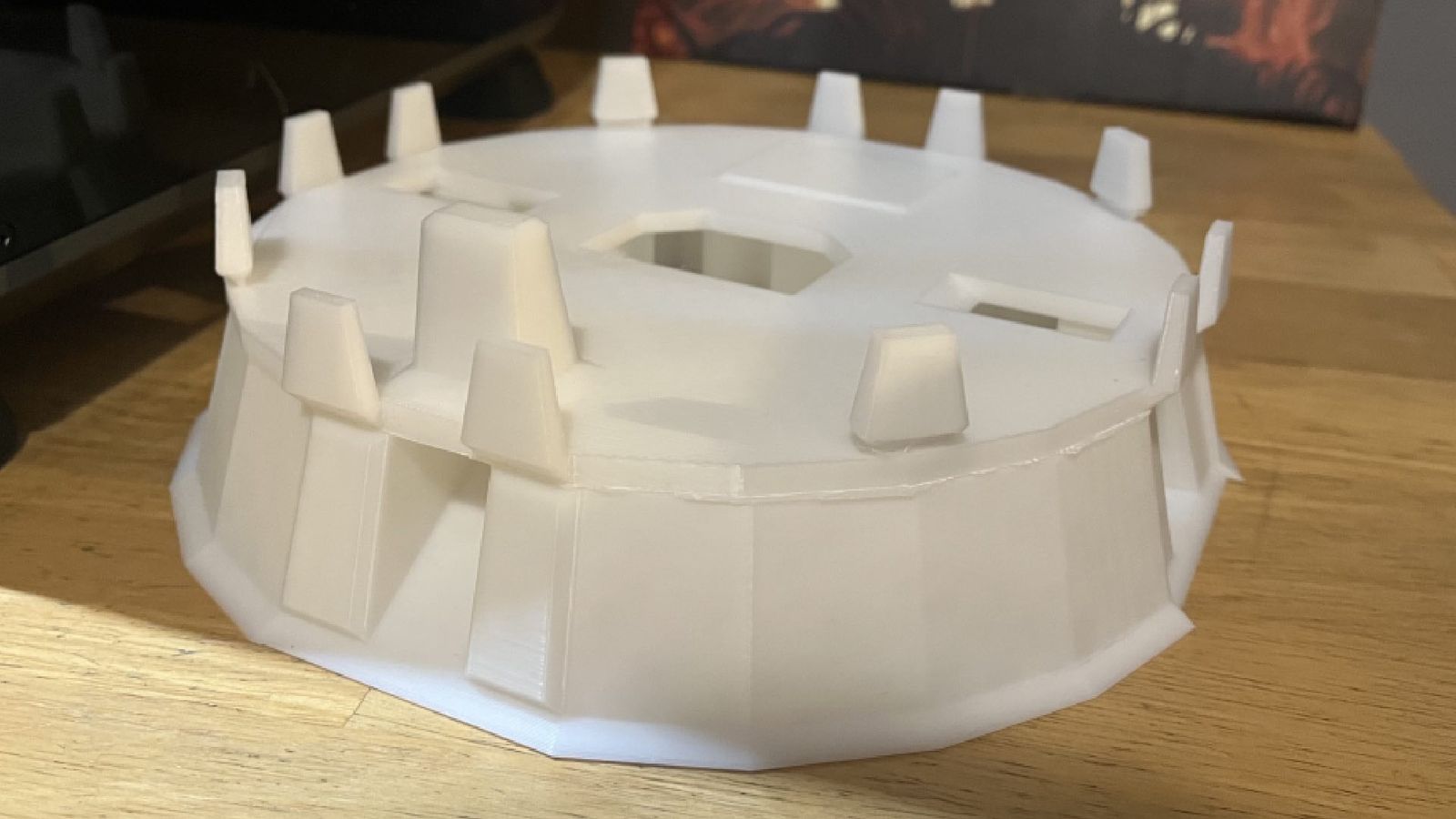 A Halo Blood Gulch base 3D printed on a Creality K1