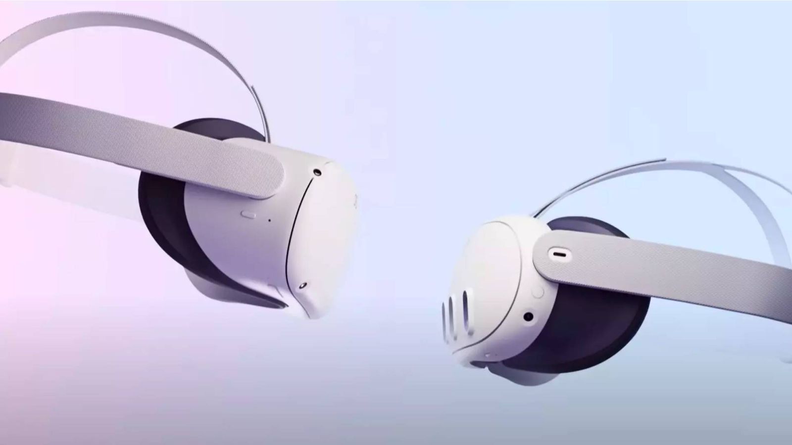 Meta Quest 2 vs Quest 3 - An image of the Quest 2 and Quest 3 headset side by side