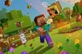 Minecraft figure chasing a bee - Does Minecraft need Wi-Fi