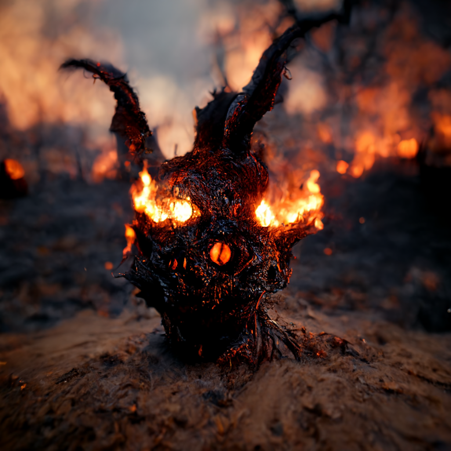Midjourney AI: a demon crawling out of hell onto a scorched earth, it’s body falling apart, unreal engine 5, hyper realistic, photo-real