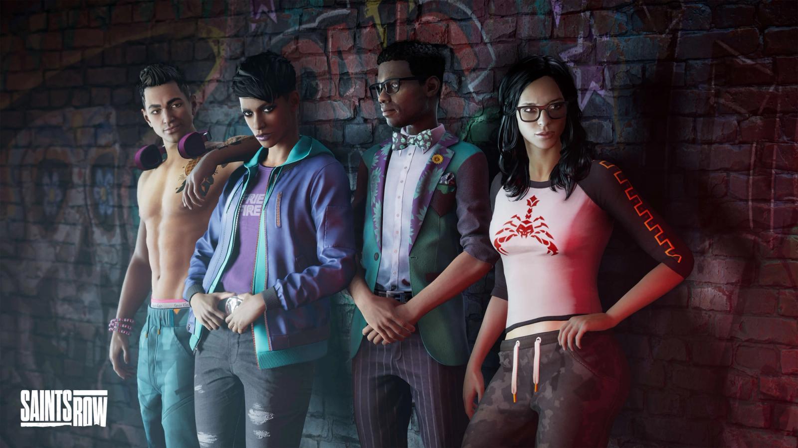 $ people leaning against a graffiti covered wall - Saints Row unable to start game