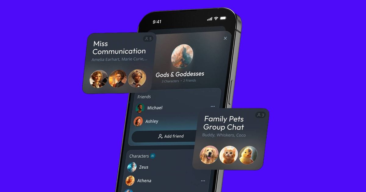 Character AI group chat create - An image of the group chat interface of the app