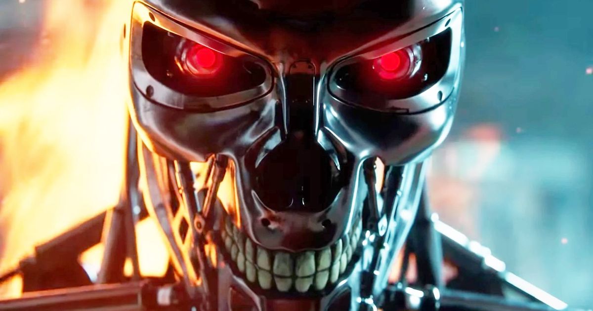 Google-robot-programs-itself; an image of a terminator robot looking menacingly into the camera