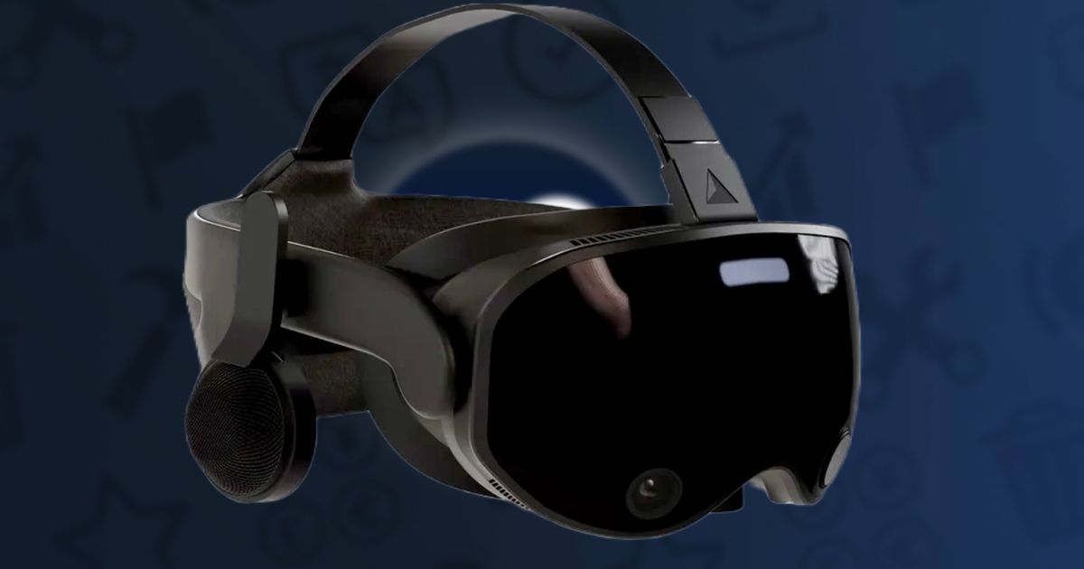 A render of the valve prism vr headset on a steam background 