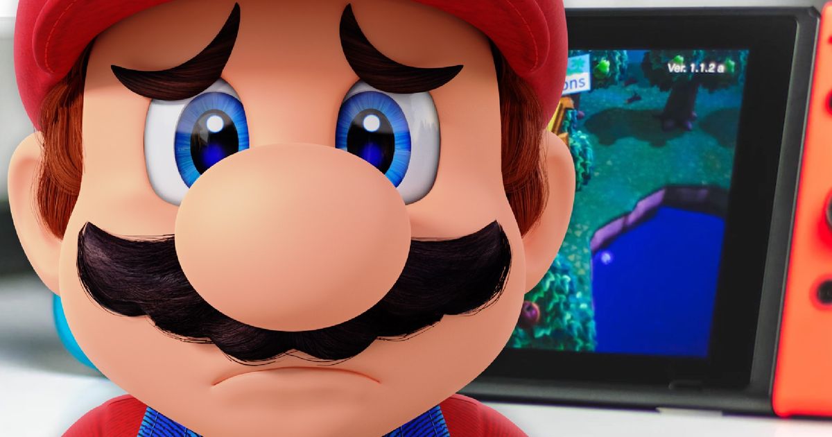 Mario reacting sadly to the Nintendo Switch support ending in 2025