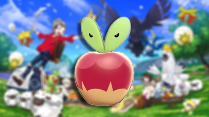 pokemon sword and shield player beats the game with applin takes center stage in key art