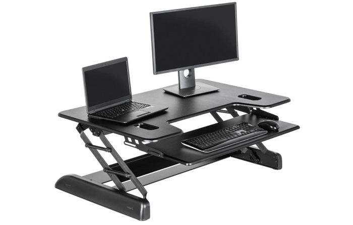 best standing desk converter for a tall person varidesk