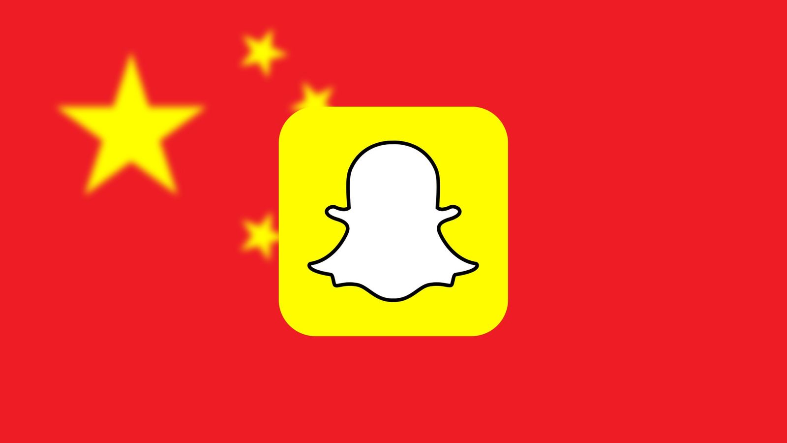 An image of the Snapchat logo and the Chinese flag - Does China own Snapchat?