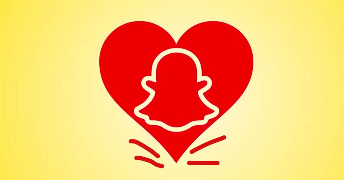 What does red heart mean on Snapchat - picture of Snapchat logo enclosed by a red heart