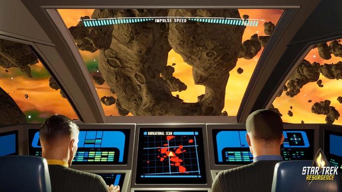 Star Trek Resurgence release date gameplay showing two starfleet officers flying a shuttlecraft