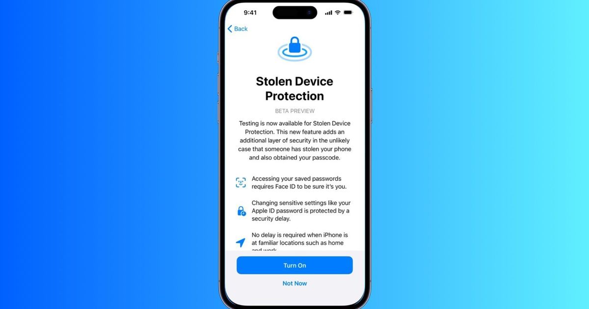 An image of Stolen Device Protection in iOS 17.3