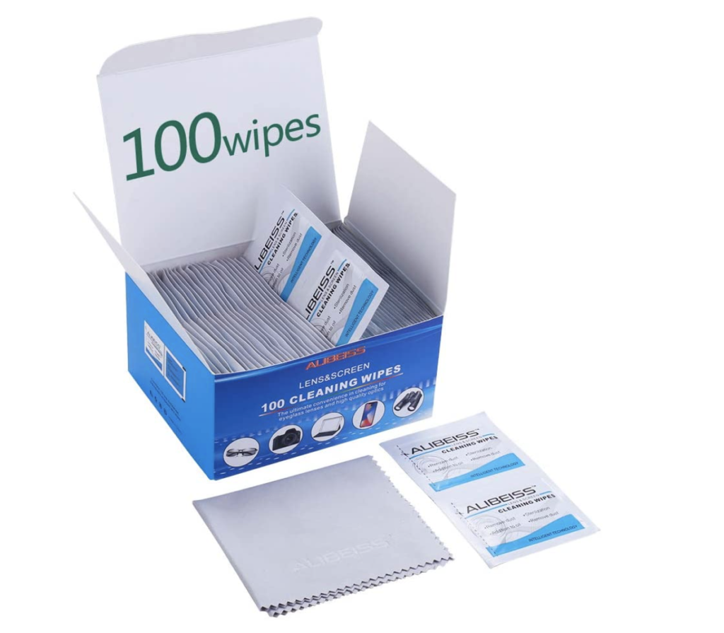ALIBEISS product image of a blue and white box of 100 wipes.