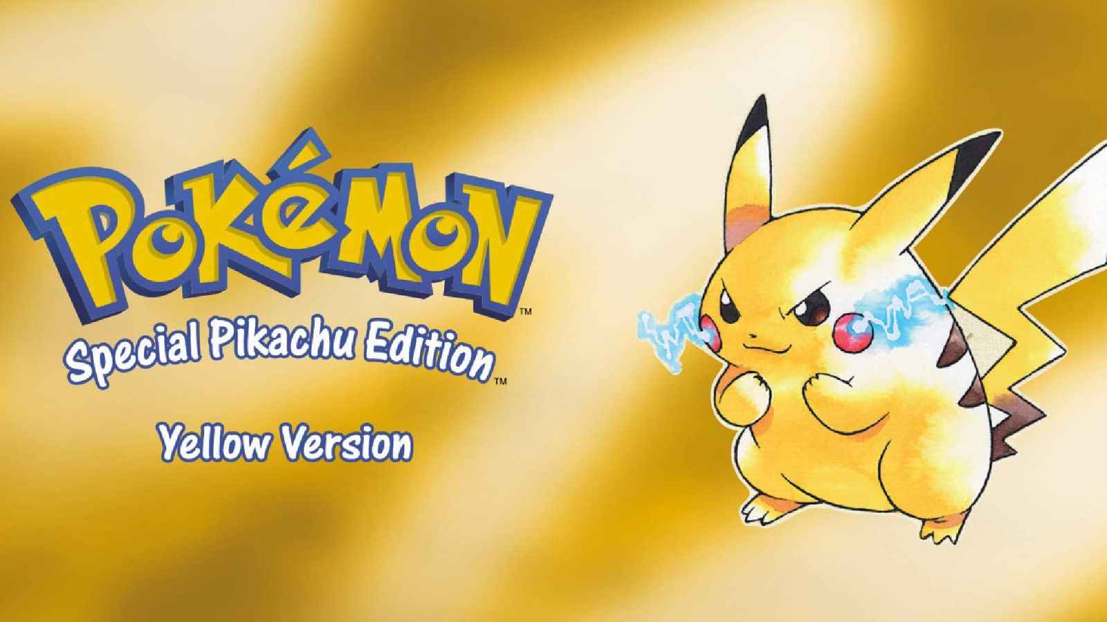Pokémon Yellow logo and fat classic pikachu sprite 