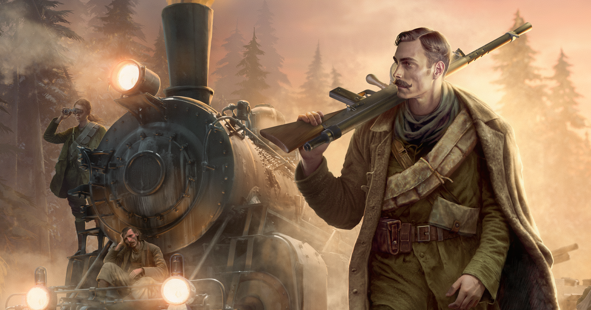 last train home artwork with soldier holding rifle
