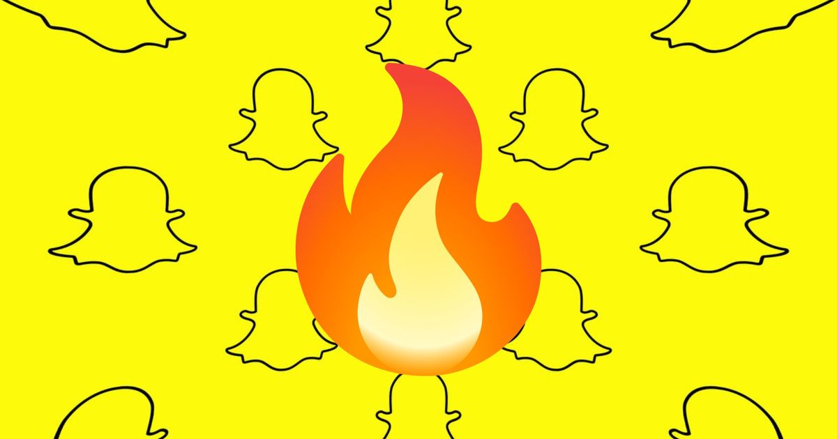 An image of Snapchat logos and a fire emoji which is used to see all your streaks
