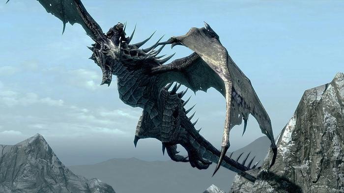 An image of a dragon from Skyrim