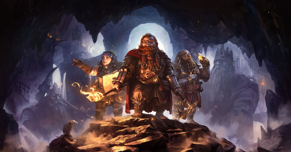 lord of the rings return to moria three dwarves standing with weapons