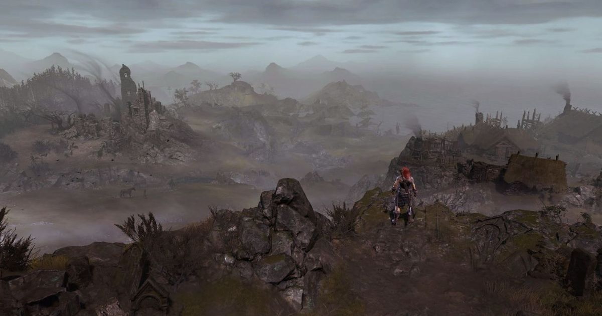 Diablo 4 error code 300006 - picture of a player character standing over a cliff