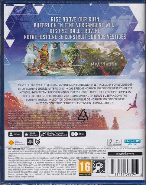A Twitter user confirms that Horizon Forbidden West: Complete Edition is in two discs.