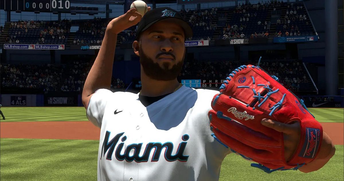 MLB The Show 23 cross-play athlete pitching ball