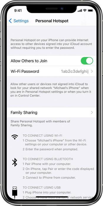 iPhone personal hotspot page - how much data does a hotspot use