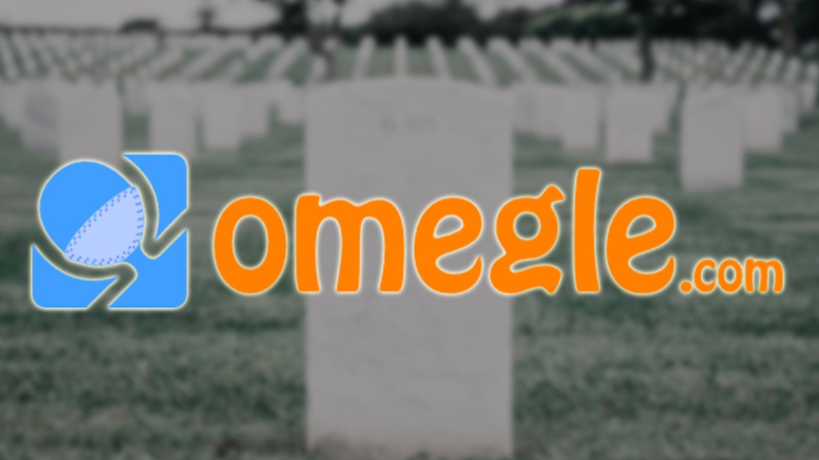 The Omegle logo on a grave stone to signify the death of the online random chat website