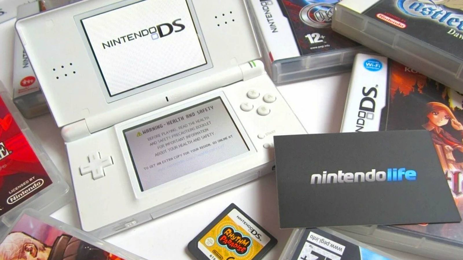 The Nintendo DS and several game cartridges