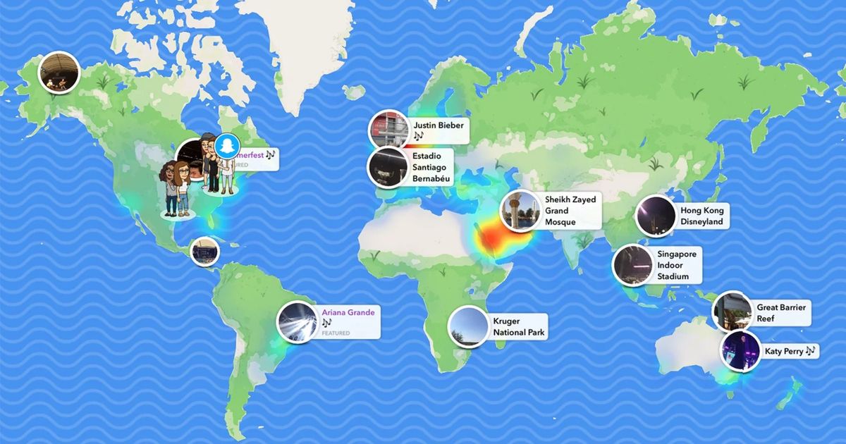 Freeze location on Snapchat - An image of Snap Map
