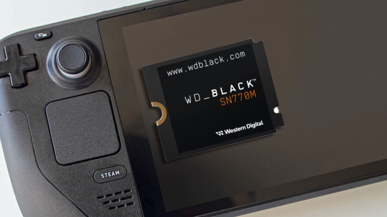 The Western Digital WD_Black SN770M SSD on a steam deck 