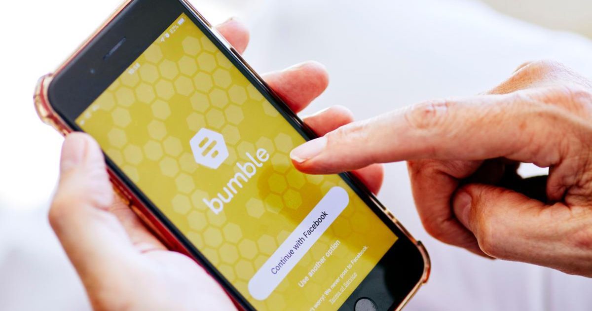 Bumble likes reset time - An image of the Bumble app on a phone