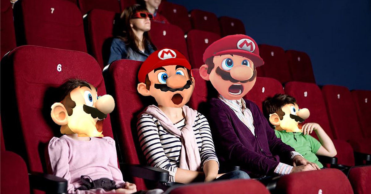 Tig O'l bitties show up at a Super Mario screening in Northern Ireland Shocked Marios at the cinema